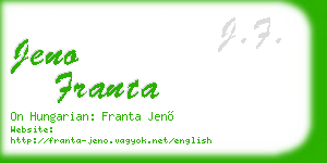 jeno franta business card